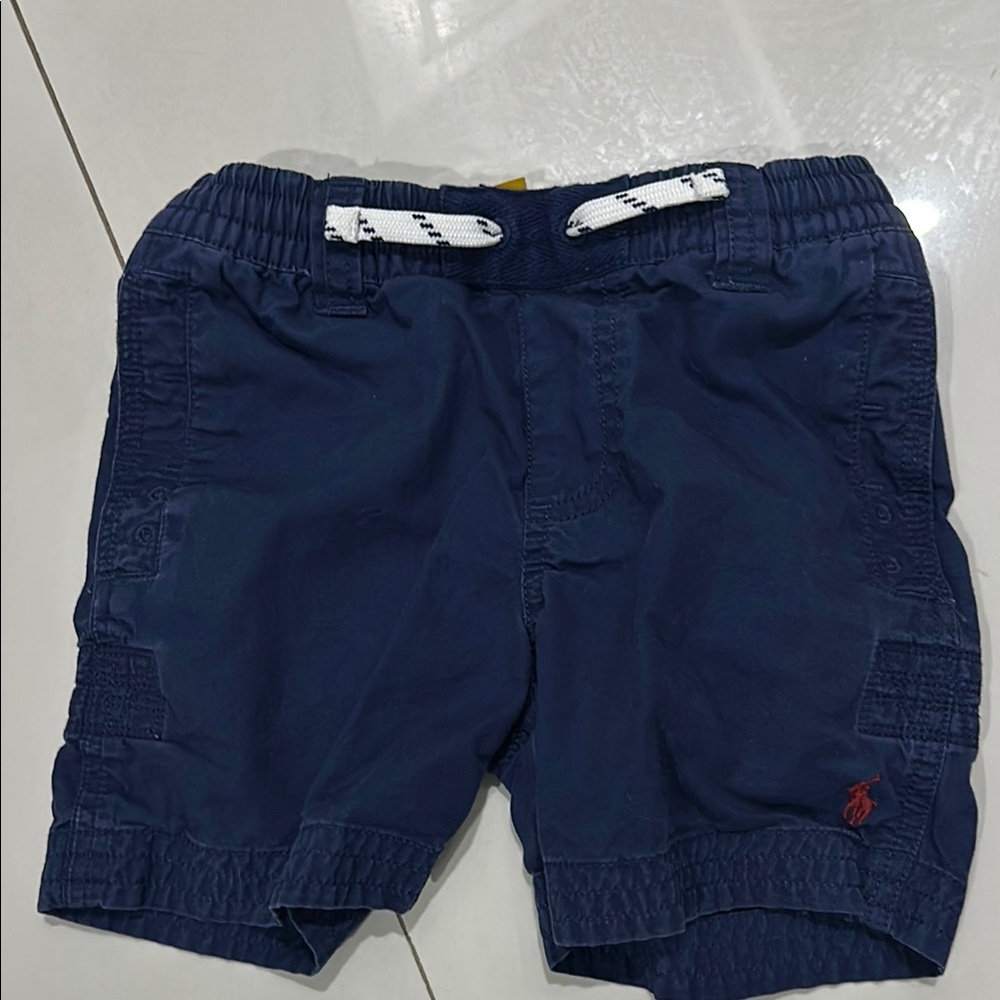 Blue Cargo Shorts with Elastic Waistband